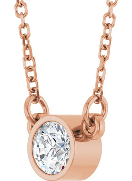 14K Rose Gold 1/4 CT Natural Diamond Solitaire 18