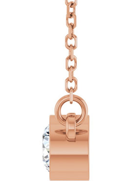 14K Rose Gold 1/4 CT Natural Diamond Solitaire 18