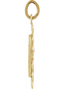 14K Yellow Gold 18 mm Round Scapular Medal