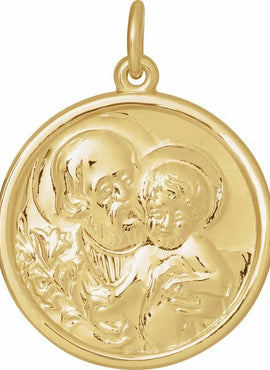 14K Yellow Gold 22 mm St. Joseph Medal