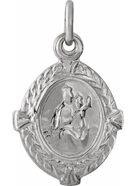 14K White Gold 12x9 mm Scapular Medal
