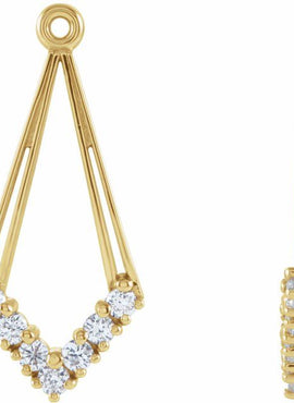 14K White Gold 1/4 CTW Natural Diamond Earring Jackets