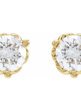 14K Yellow Gold 1/5 CTW Natural Diamond Infinity-Inspired Earrings