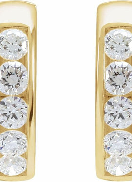 14K White Gold 1/3 CTW Natural Diamond 10 mm Hinged Hoop Earrings