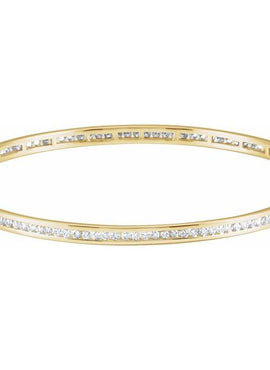 14K Yellow Gold  1 1/2 CTW Natural Diamond Stackable Bangle 8