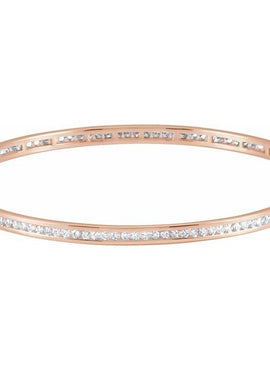 14K Yellow Gold  1 1/2 CTW Natural Diamond Stackable Bangle 8