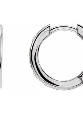 14K White Gold 1/3 CTW Natural Diamond 10 mm Hinged Hoop Earrings