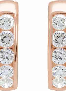 14K White Gold 1/3 CTW Natural Diamond 10 mm Hinged Hoop Earrings