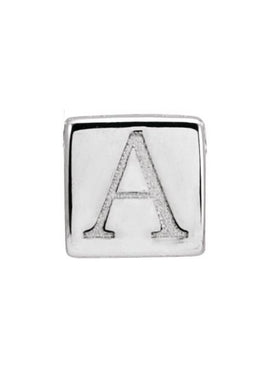 14K White Gold 5x5 mm Cube Pendant