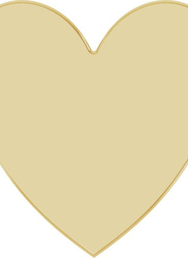 14K White Gold 16 Gauge Heart Stamping without Eyelet
