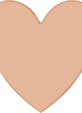 14K Yellow Gold 18 Gauge Heart Stamping without Eyelet