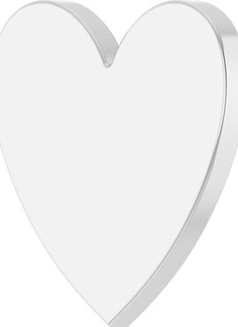 14K Rose Gold 24 Gauge Heart Stamping without Eyelet