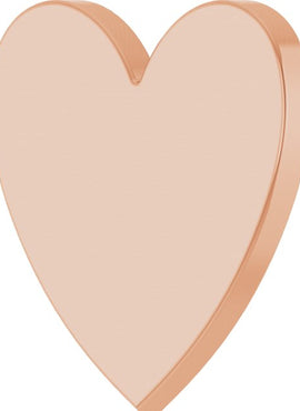 14K Yellow Gold 15 Gauge Heart Stamping without Eyelet