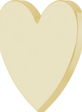 14K Yellow Gold 15 Gauge Heart Stamping without Eyelet