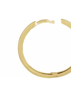 14K Yellow Gold Hinged 12.5 mm Hoop Earring