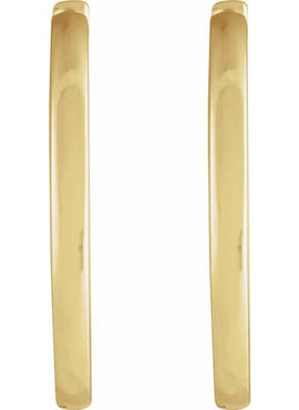 14K Yellow Gold Hinged 12.5 mm Hoop Earring