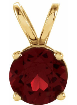 14K Yellow Gold Natural Mozambique Garnet Pendant