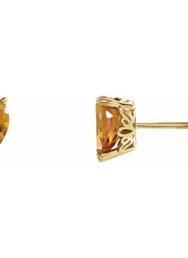 14K Yellow Gold 7x5 mm Pear Natural Citrine Earrings