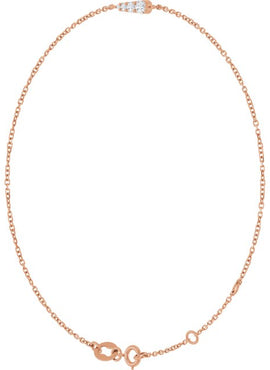 14K Rose Gold 1/10 Natural Diamond Graduated 6 1/2-7 1/2
