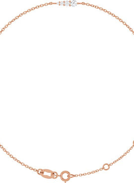 14K Rose Gold 1/10 Natural Diamond Graduated 6 1/2-7 1/2