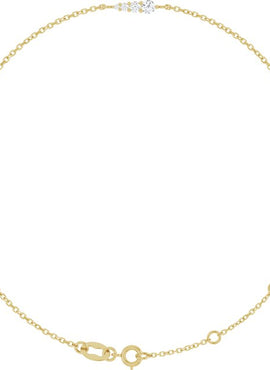 14K Rose Gold 1/10 Natural Diamond Graduated 6 1/2-7 1/2