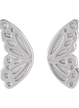 Platinum Left Butterfly Wing Earring