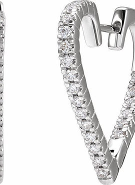 14K Yellow Gold 5/8 CTW Natural Diamond Heart Earrings