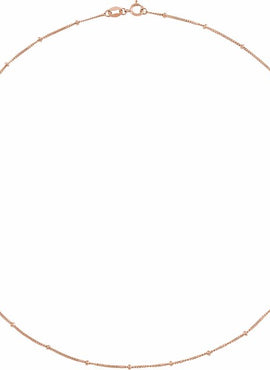 14K Yellow Gold 1 mm Beaded Curb 16