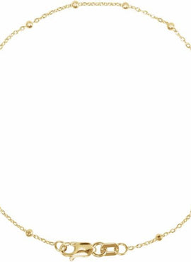 14K Yellow Gold .85 mm Faceted Beaded Cable 7