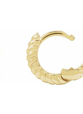 Sterling Silver Left Hinged Rope Hoop Earring