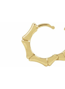 Platinum Hinged Bamboo 12 mm Hoop Earrings