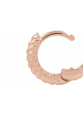 Sterling Silver Left Hinged Rope Hoop Earring