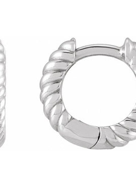 Sterling Silver Left Hinged Rope Hoop Earring