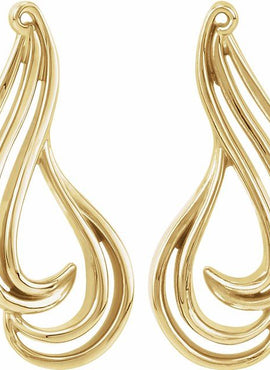 14K White Gold Freeform Earrings