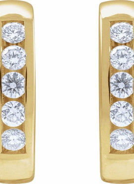 14K White Gold 1/3 CTW Natural Diamond 10 mm Hinged Hoop Earrings