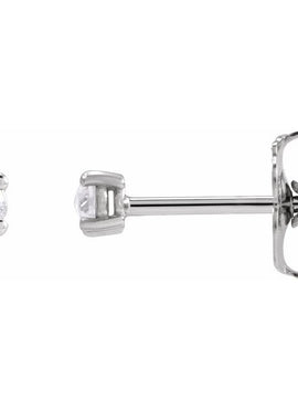 14K White Gold 1/4 CTW Rose-Cut Natural Diamond Stud Earrings