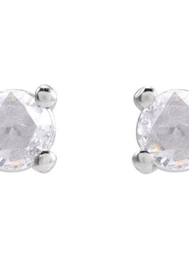 14K White Gold 1/4 CTW Rose-Cut Natural Diamond Stud Earrings