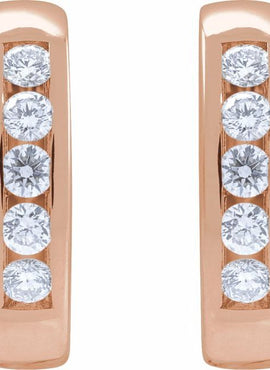 14K White Gold 1/3 CTW Natural Diamond 10 mm Hinged Hoop Earrings