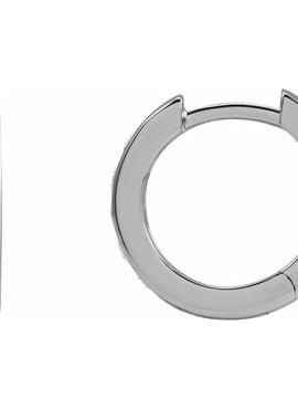 14K White Gold 1/3 CTW Natural Diamond 10 mm Hinged Hoop Earrings