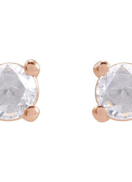 14K White Gold 1/4 CTW Rose-Cut Natural Diamond Stud Earrings
