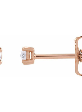 14K White Gold 1/4 CTW Rose-Cut Natural Diamond Stud Earrings
