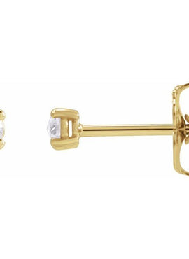 14K White Gold 1/4 CTW Rose-Cut Natural Diamond Stud Earrings