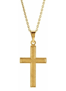 14K Yellow Gold Cross Pendant