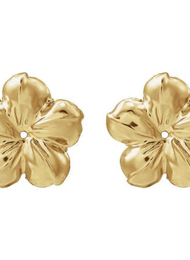 14K Yellow Gold Floral-Inspired Earring Jackets
