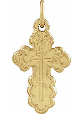 Sterling Silver 19x13 mm Orthodox Cross Pendant