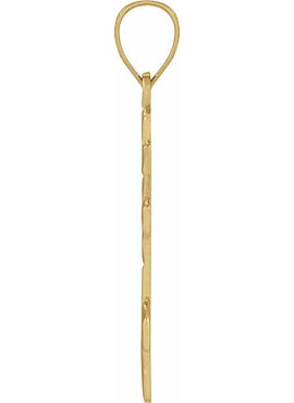 14K Yellow Gold 20x10 mm Orthodox Cross Pendant