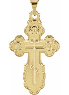 Sterling Silver 19x13 mm Orthodox Cross Pendant