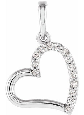 Platinum .07 CTW Natural Diamond Heart Pendant