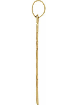 14K Yellow Gold 20x10 mm Orthodox Cross Pendant