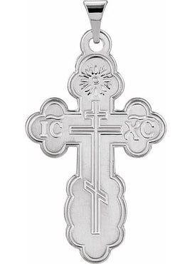 Sterling Silver 19x13 mm Orthodox Cross Pendant